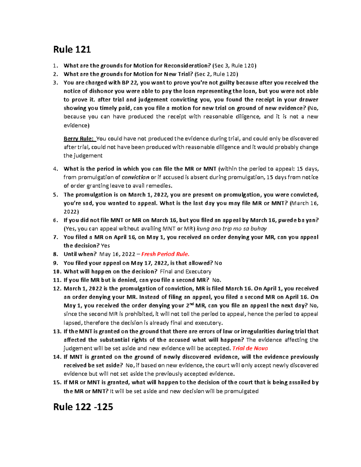 Crim Pro Huling Laban - Comprehensive Review Notes for Exam Prep - Studocu