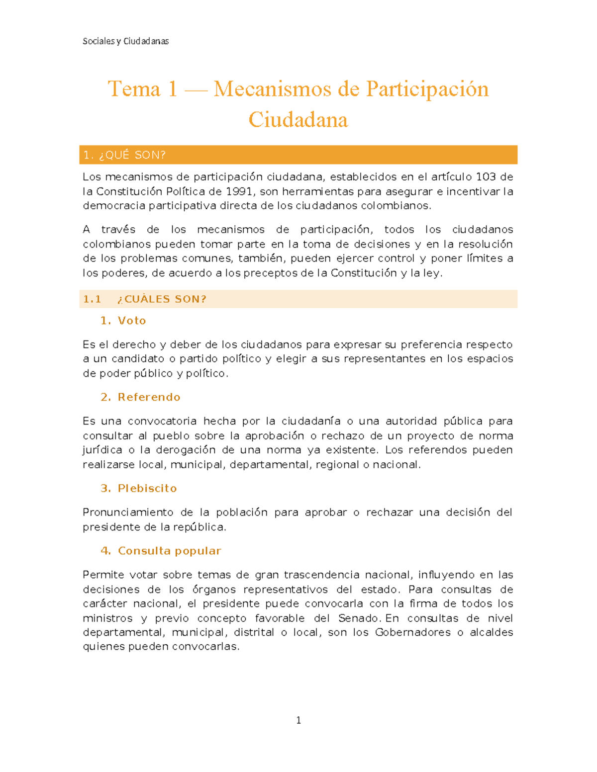 Mecanismos de Participación Ciudadana en Colombia - Sociales y ...