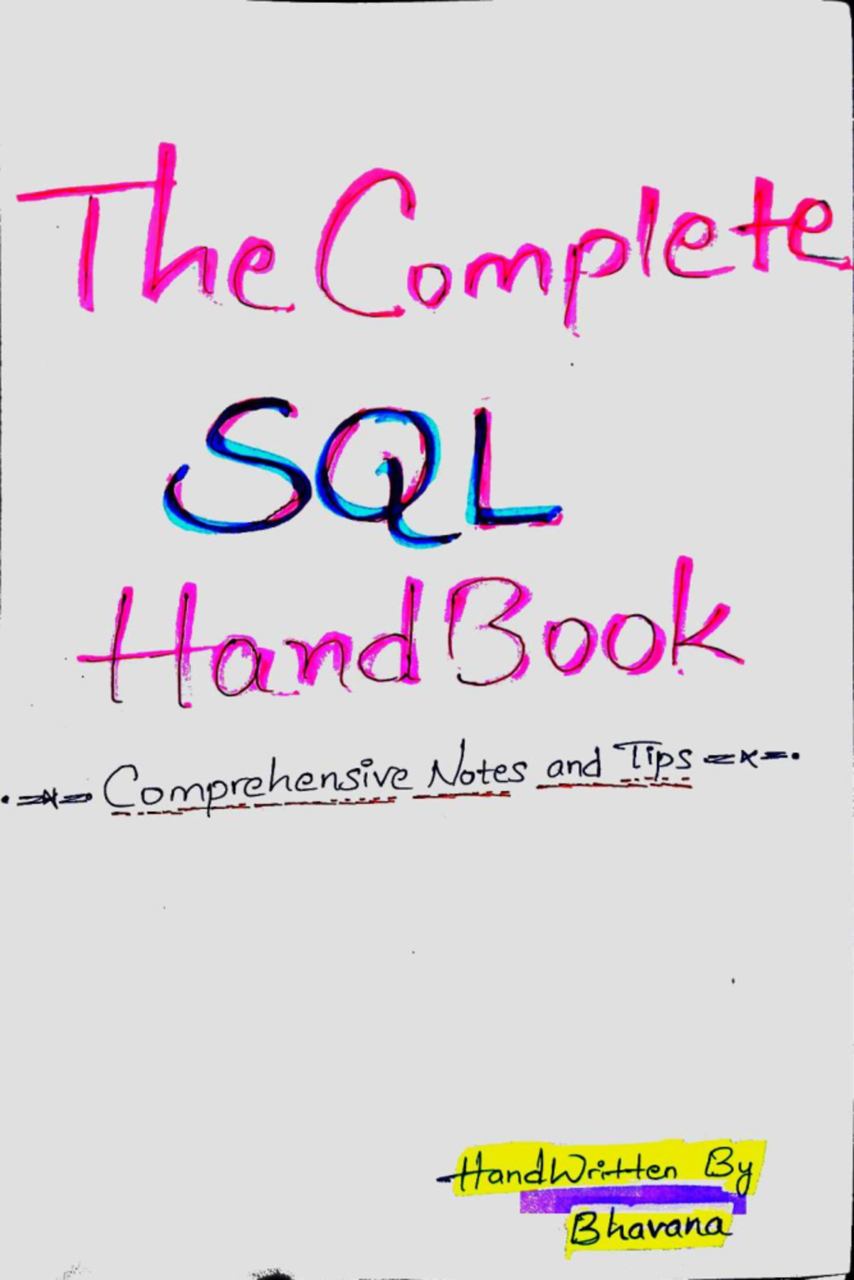 SQL Handbook: Comprehensive Notes & Tips for Database Management - Studocu