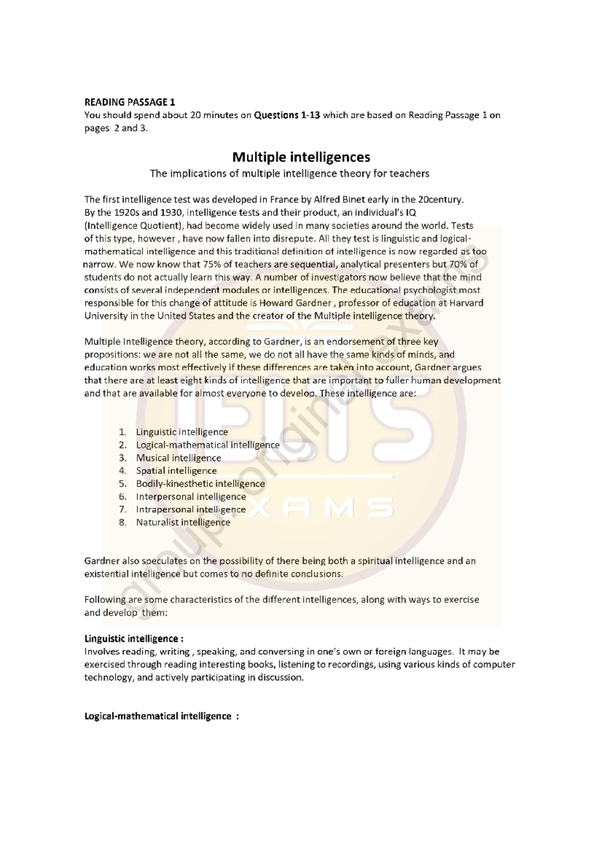 Test 4 - IELTS Reading Passage Analysis and Questions - Studocu