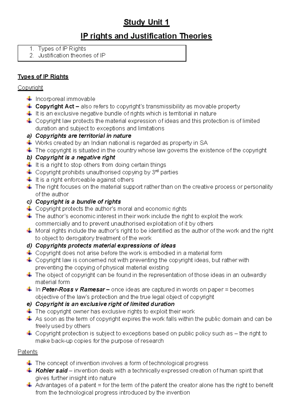 IP LAW Assignment 1: Justificatory Theories for Intellectual Property ...