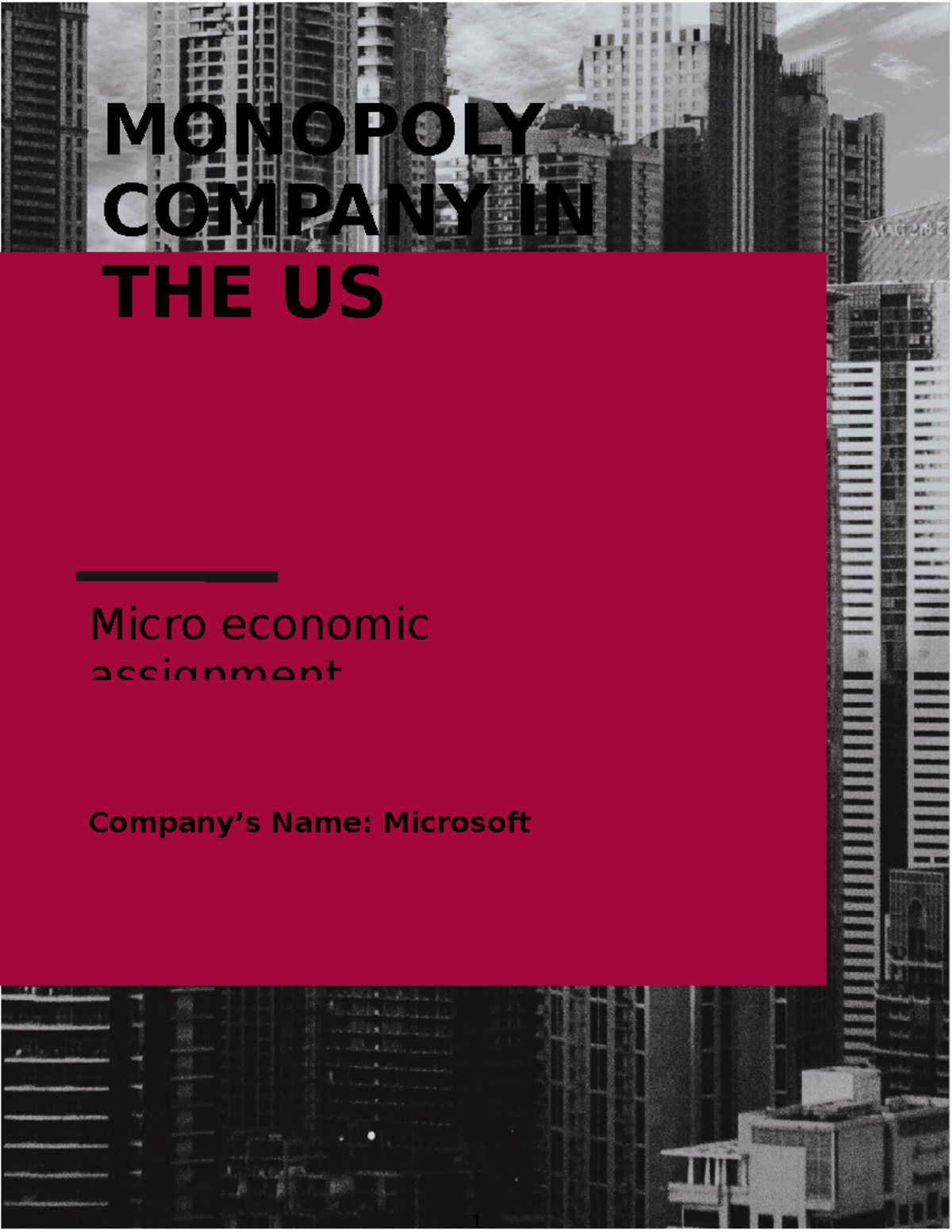 Microeconomics Assignment: The Microsoft Monopoly in the US - Studocu