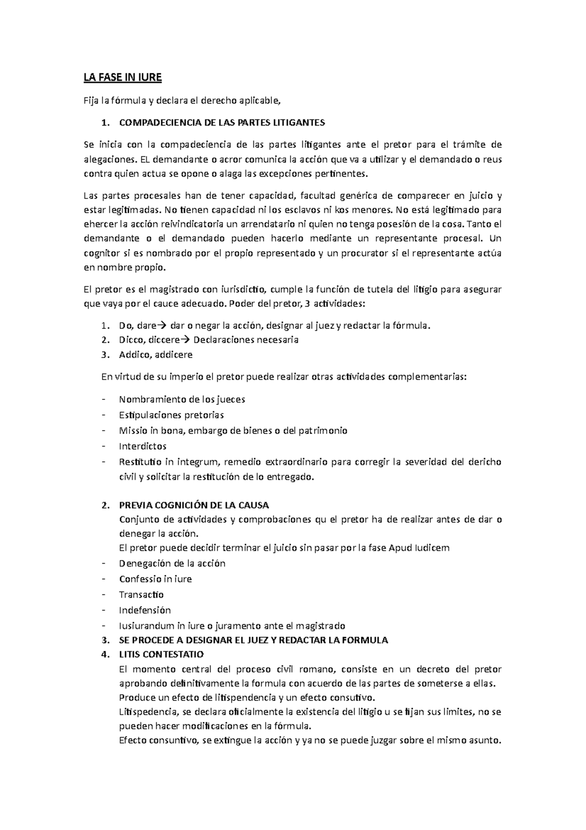 LA FASE IN IURE: Análisis de la etapa en el Derecho Romano - Studocu