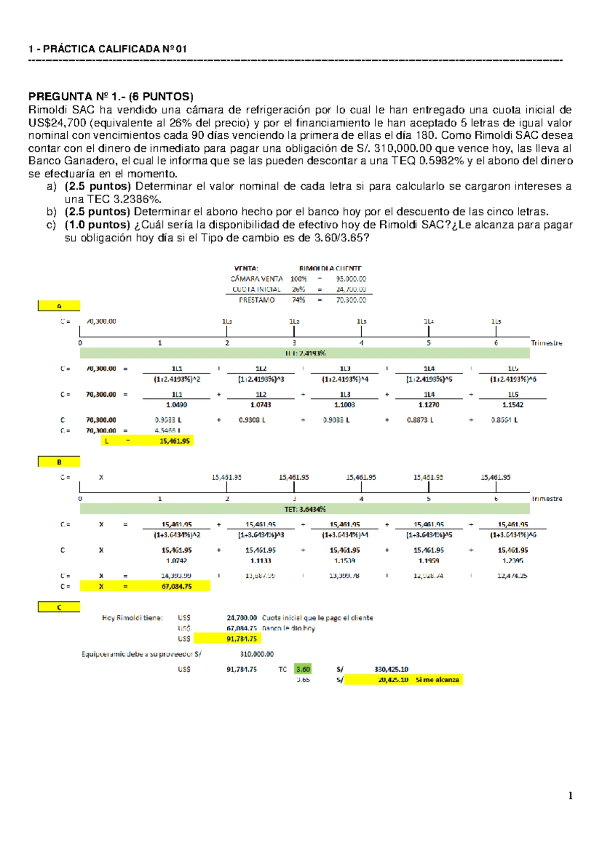 Matemáticas Financieras Tarea Módulo 3 - Ejercicios de Repaso Excel ...