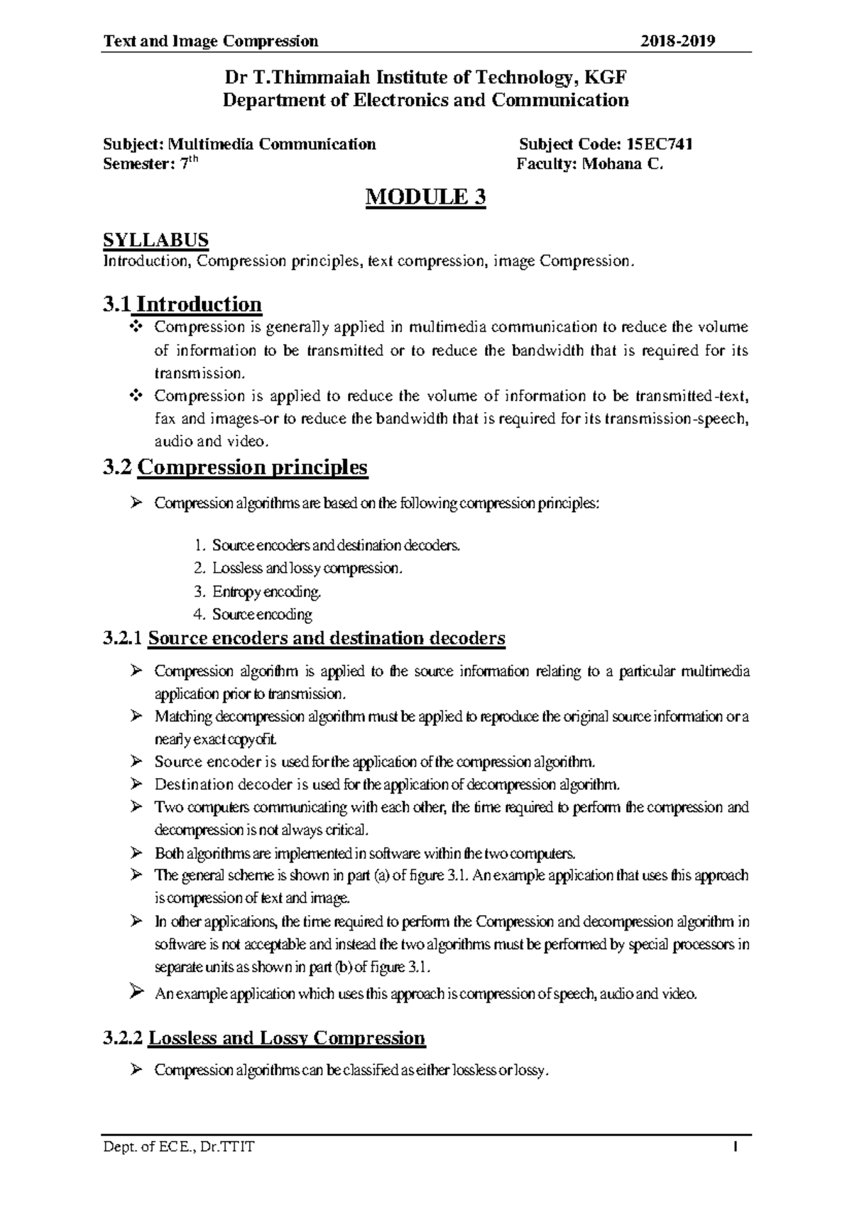 Multimedia communication notes - Dr T Institute of Technology, KGF ...