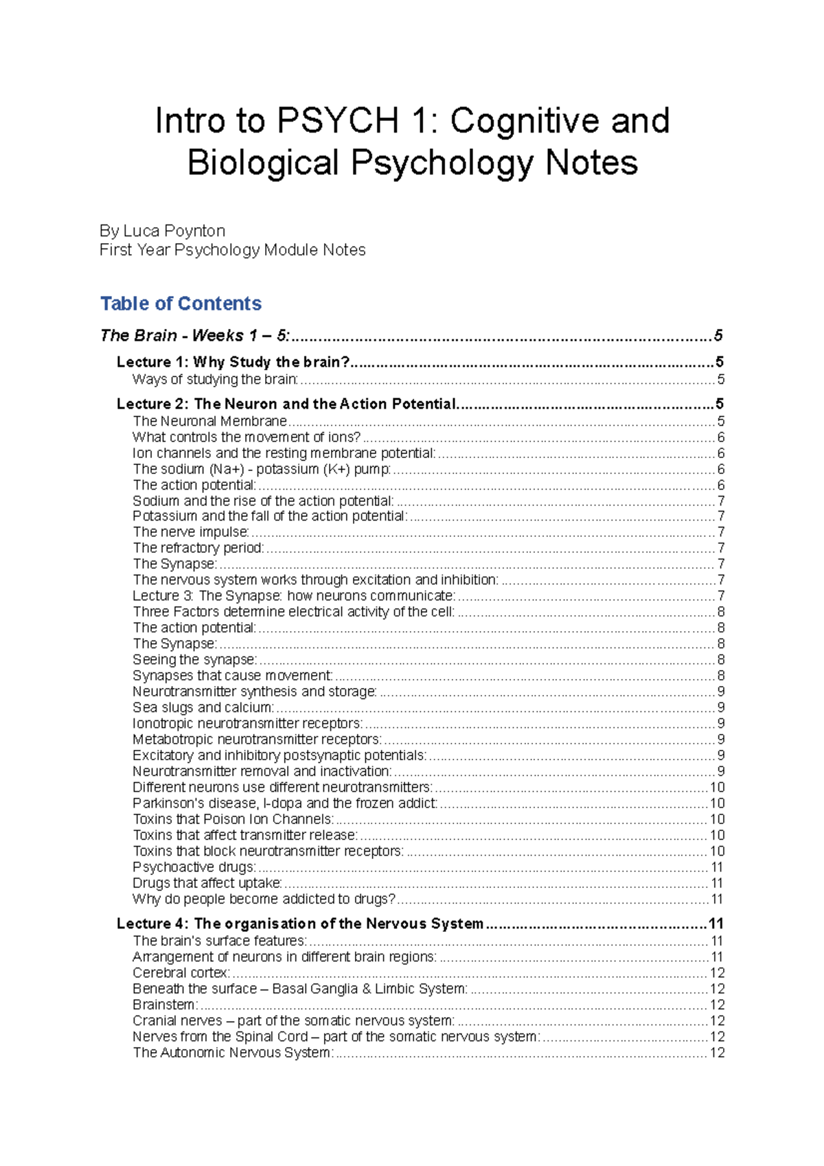 Intro to Psych 1 Notes - C800 - Cardiff - Studocu