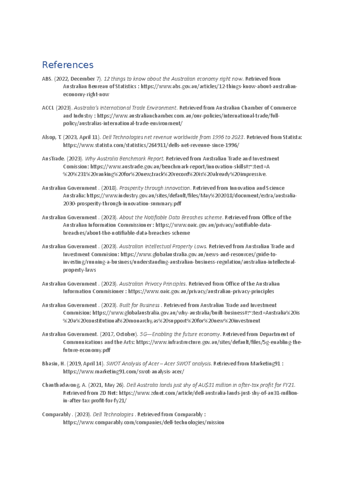 MKTG1501 Marketing Plan Part 1: Comprehensive Reference List - Studocu