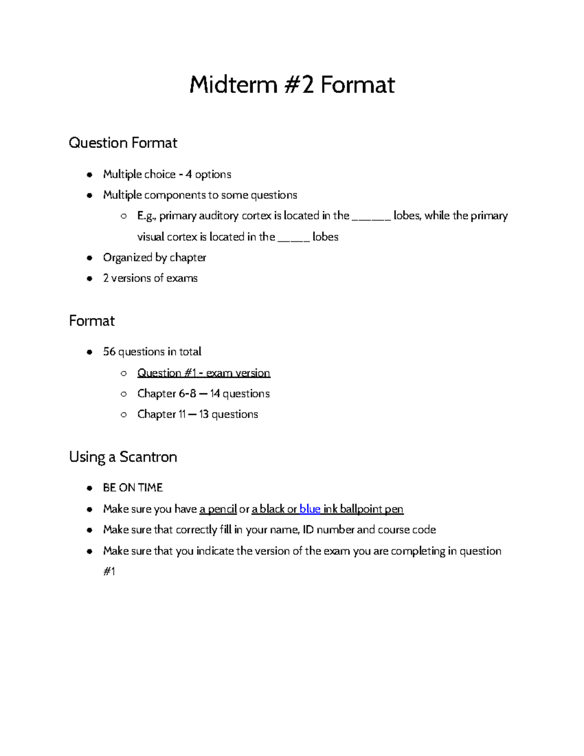 PSY 1101 - Midterm #2 Study Guide: Format, Key Concepts & Notes - Studocu