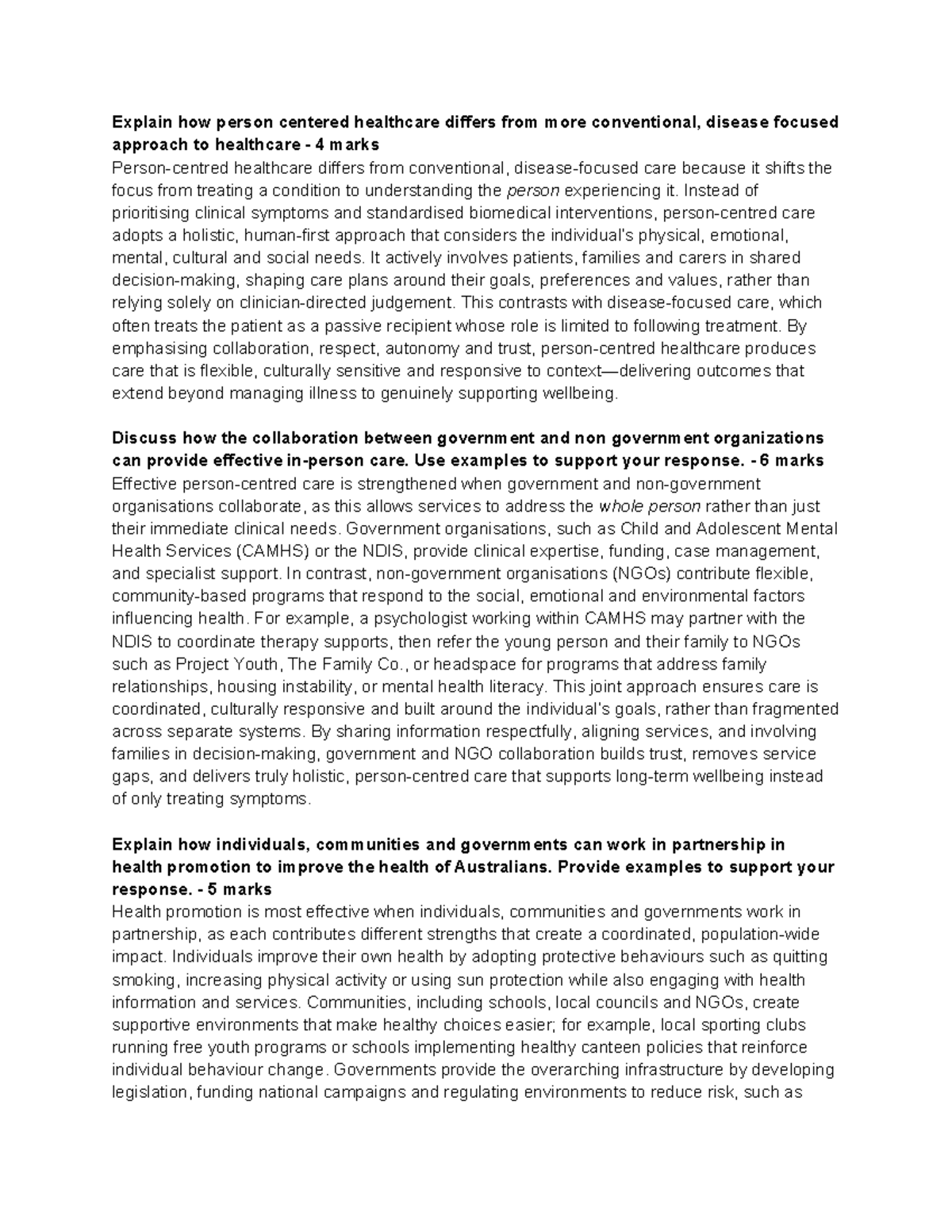 Person-Centered vs. Conventional Healthcare: A Comparative Study (HCS ...
