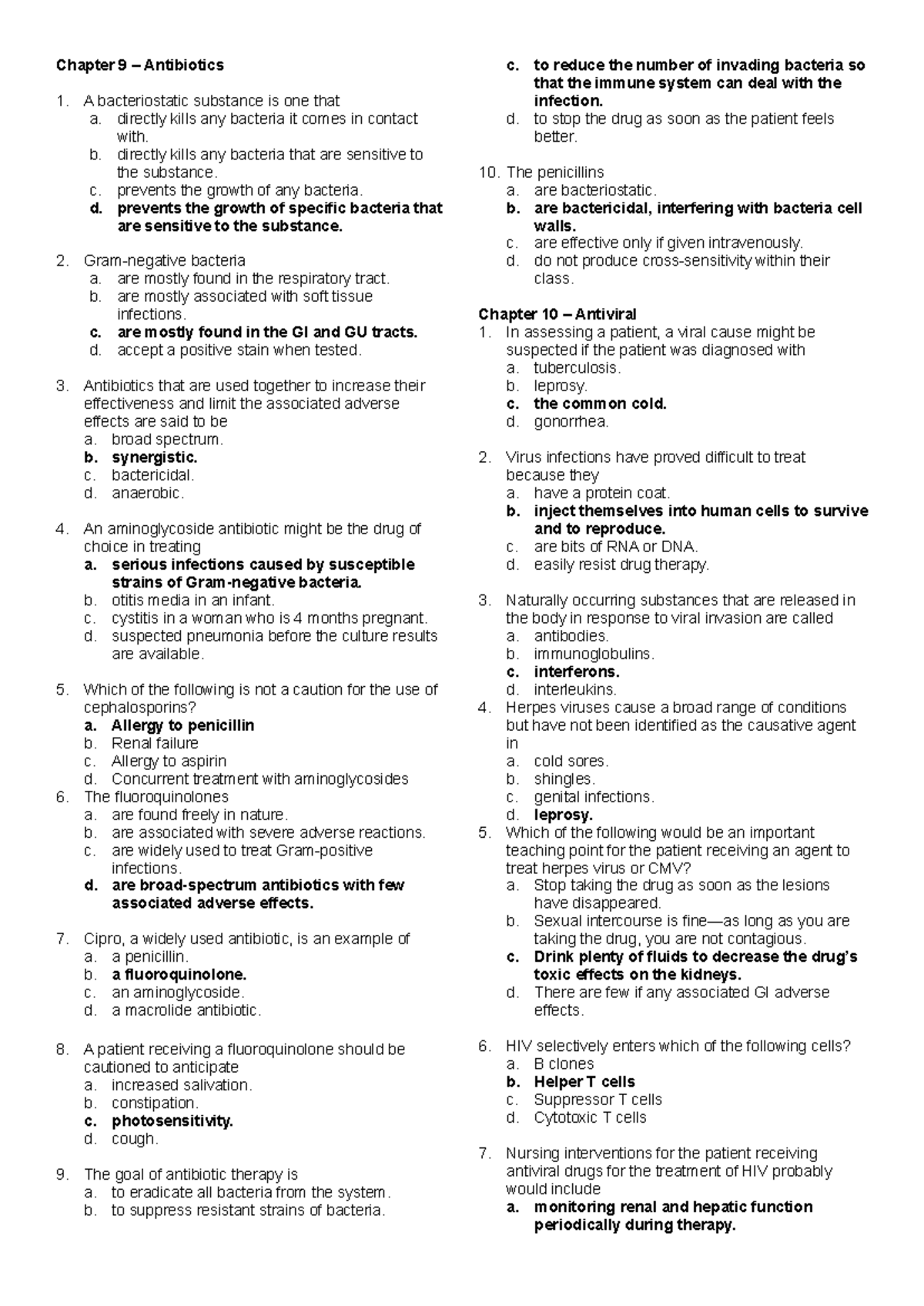 Pharmacology Practice Q&A: Chapters on Antibiotics, Antivirals & Repro ...