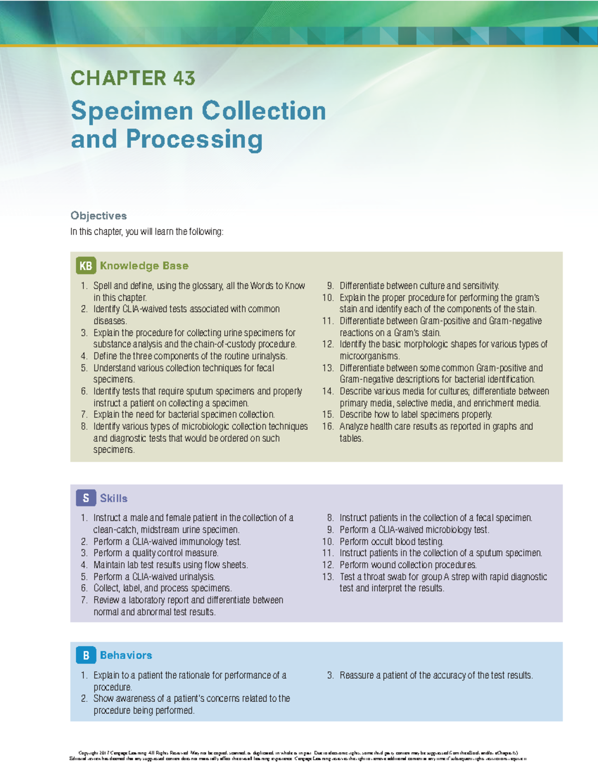 Unit 13 Laboratory Procedures: Specimen Collection & Processing Guide ...