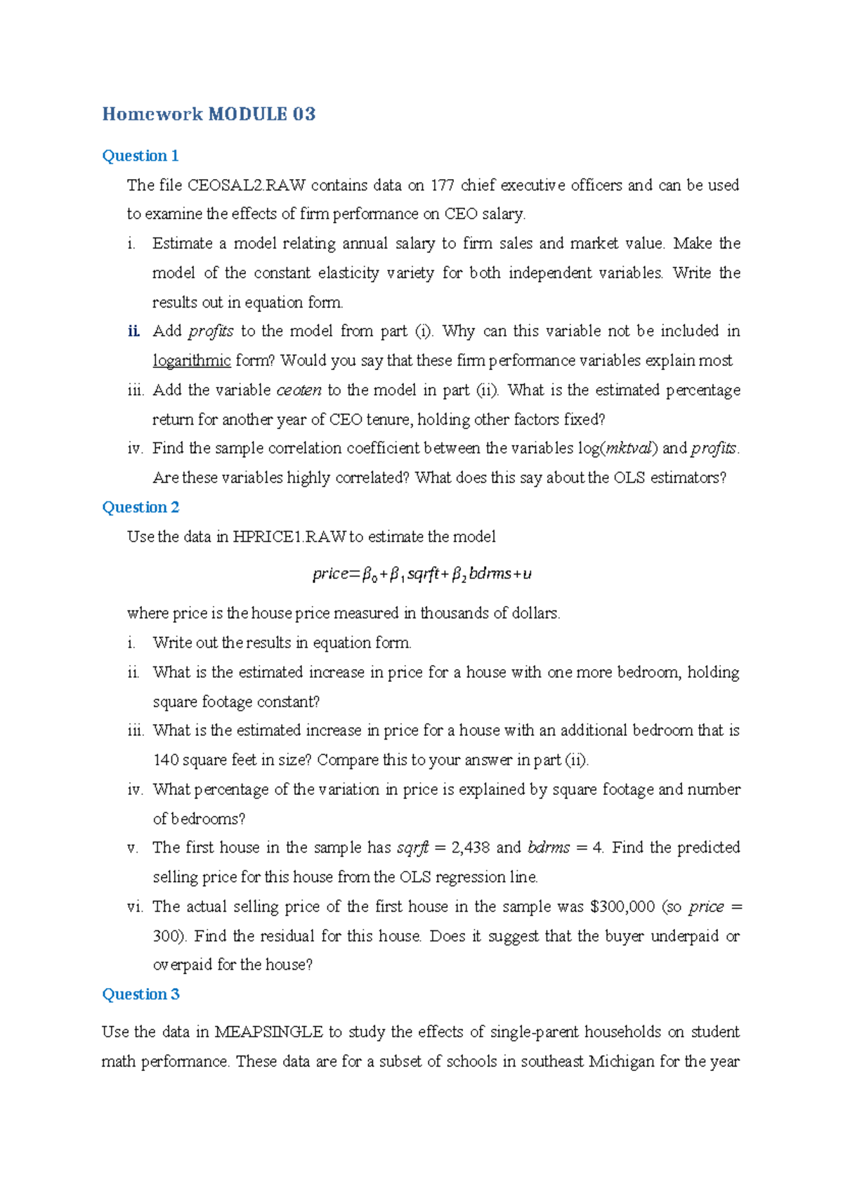 Exercise Module 03: CEO Salaries, Housing Prices, and Student ...