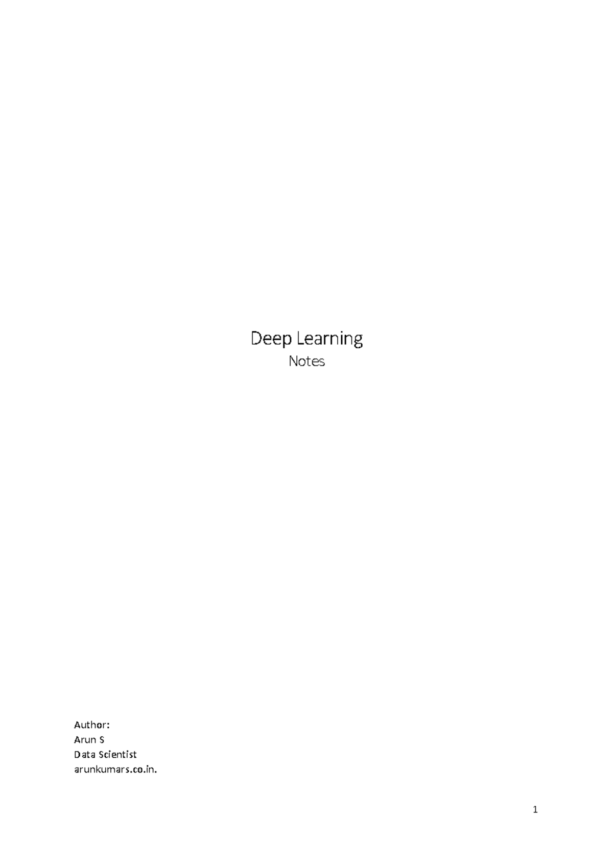 Deep Learning Notes - CFREGDTG - Studocu