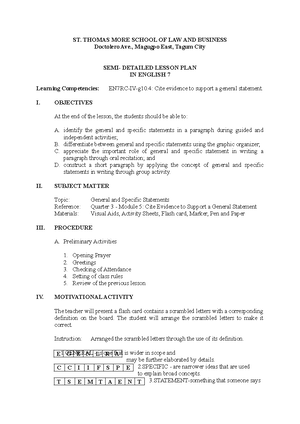 Matching TYPE TEST - JOHN REY L. PACENA BSED-3RD YEAR I. Give at least ...