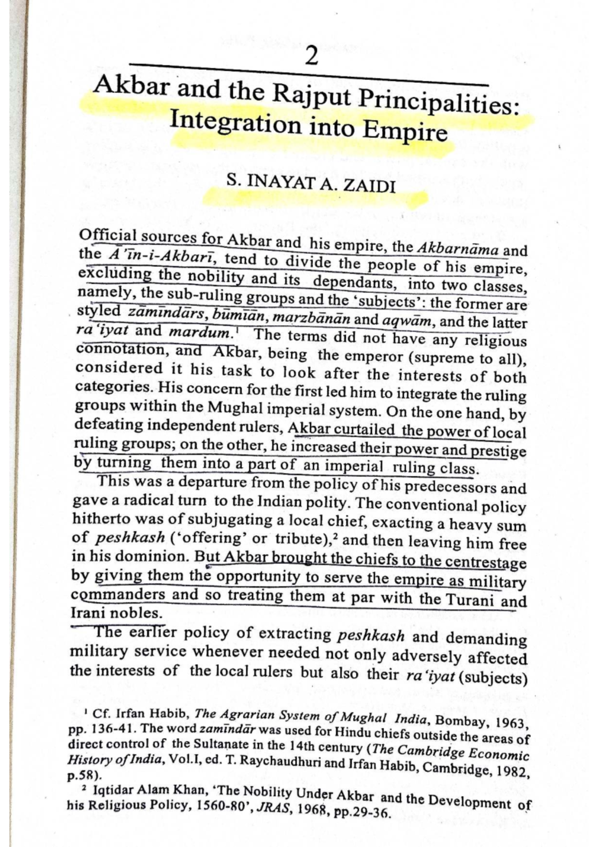 Akbar & Rajputs: Integration of Principalities in Mughal India - Studocu