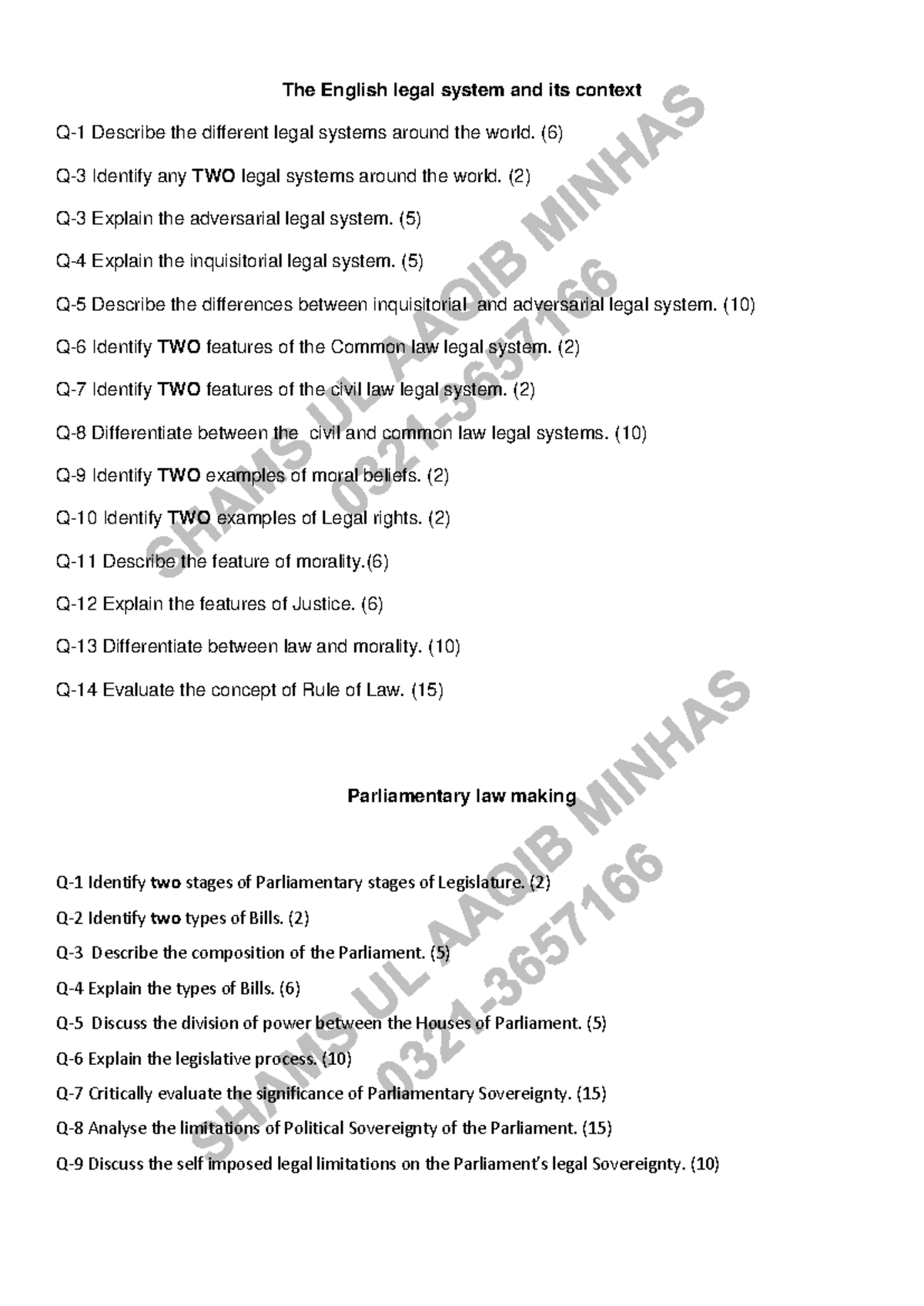 P1: Comprehensive Overview of Global Legal Systems and UK Law - Studocu