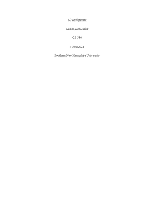 2-3 cs 330 - homework - 2-3 Assignment Lauren-Ann Javier CS 330 11/4 ...