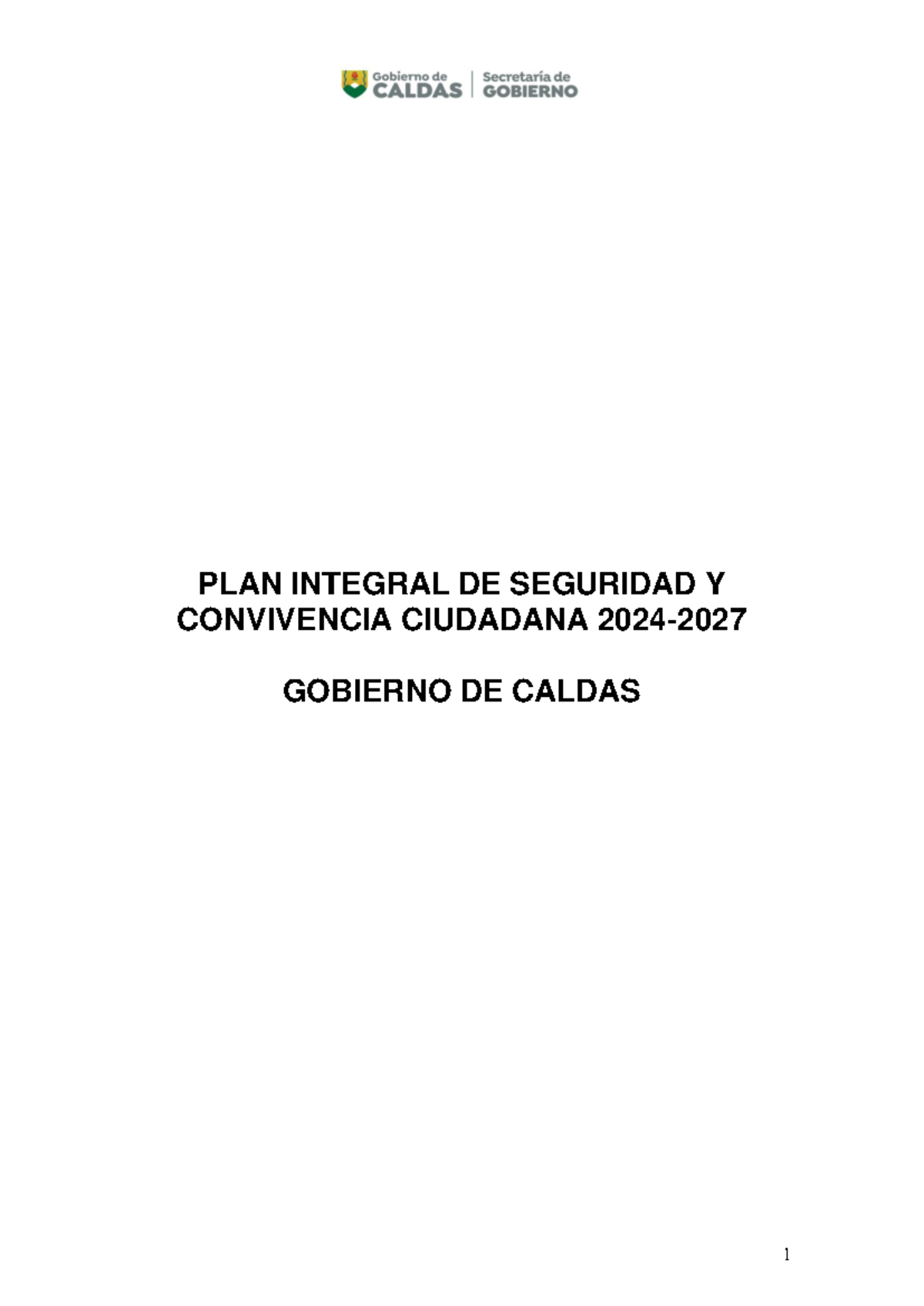Plan Integral de Seguridad y Convivencia Ciudadana PISCC 2024-2027 ...