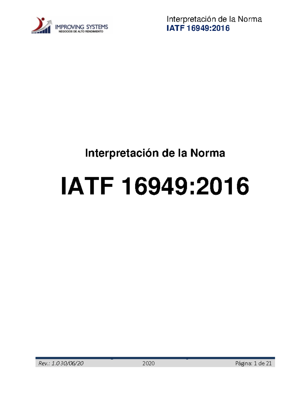 Interpretación de la Norma IATF 16949:2016 - Módulo 1 - Studocu