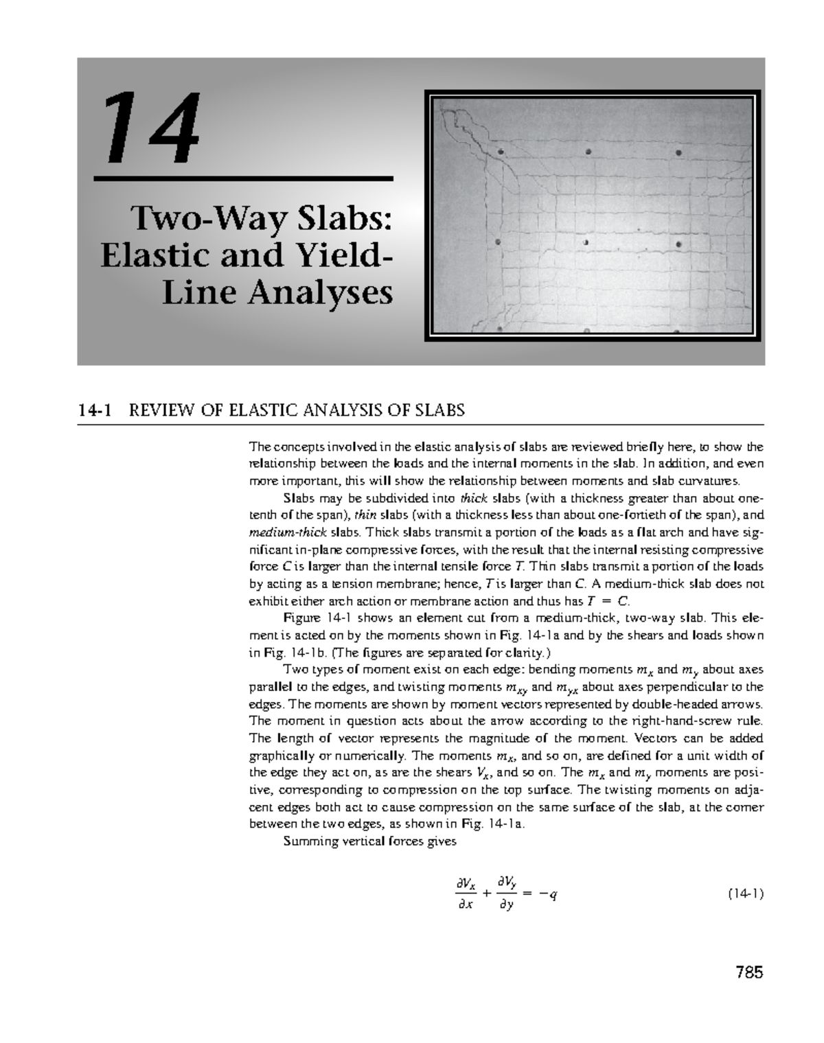 Chapter 14 Two-Way Slabs - 14-1 REVIEW OF ELASTIC ANALYSIS OF SLABS The ...