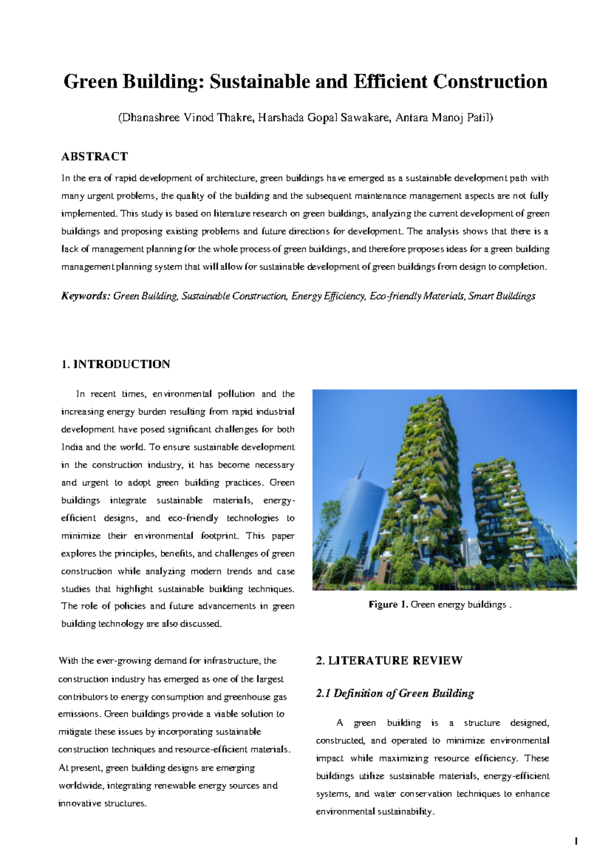 IEEE Research Paper: Overview of Green Buildings and Sustainability ...