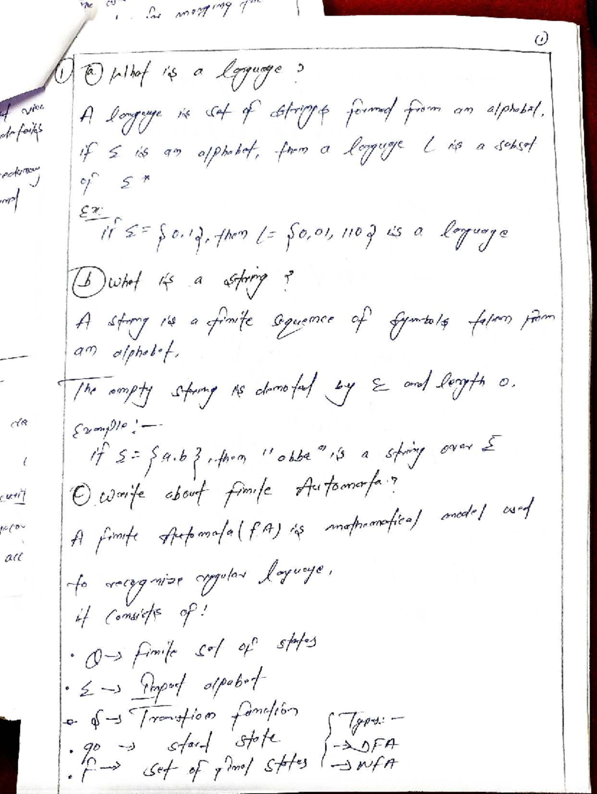 CS101 Midterm Exam: Understanding Languages and Finite Automata - Studocu