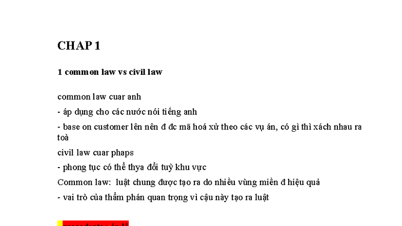 CHAP 1: Common Law vs Civil Law - A Comparative Analysis - Studocu