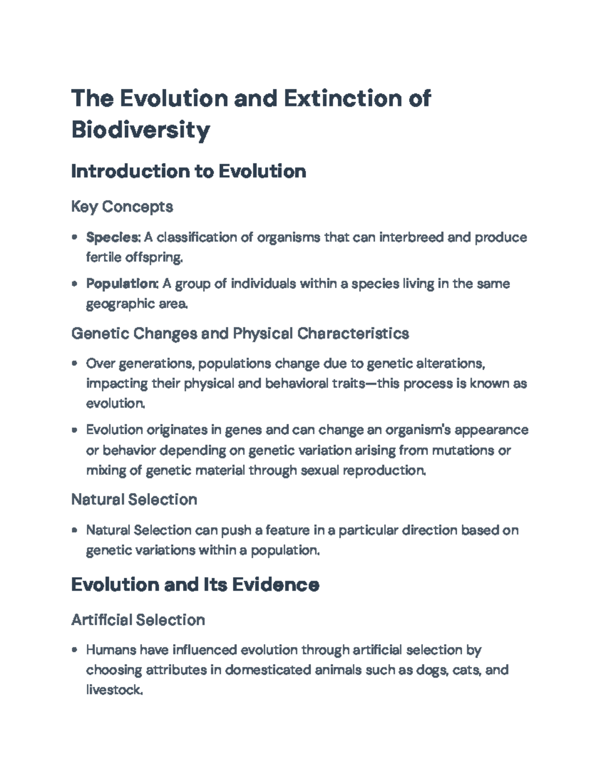The Evolution and Extinction of Biodiversity: Key Concepts and Ecology ...
