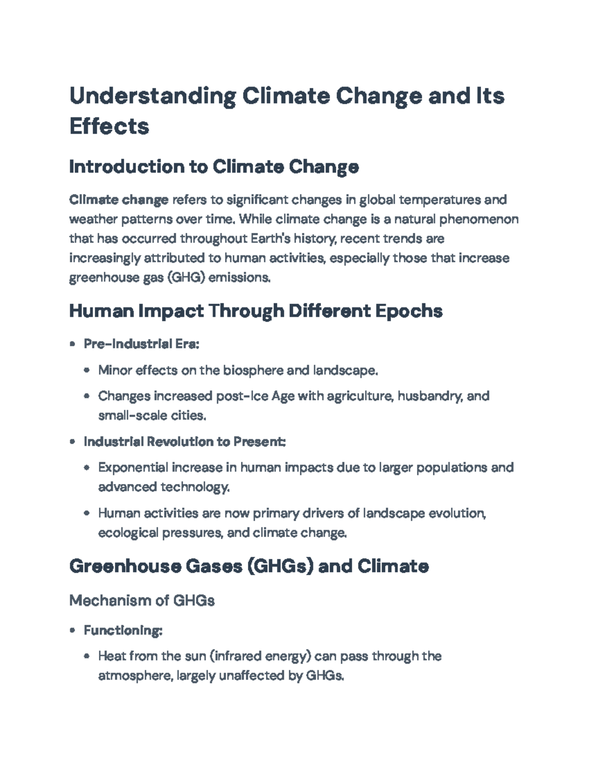 Understanding Climate Change and Its Effects: A Comprehensive Overview ...