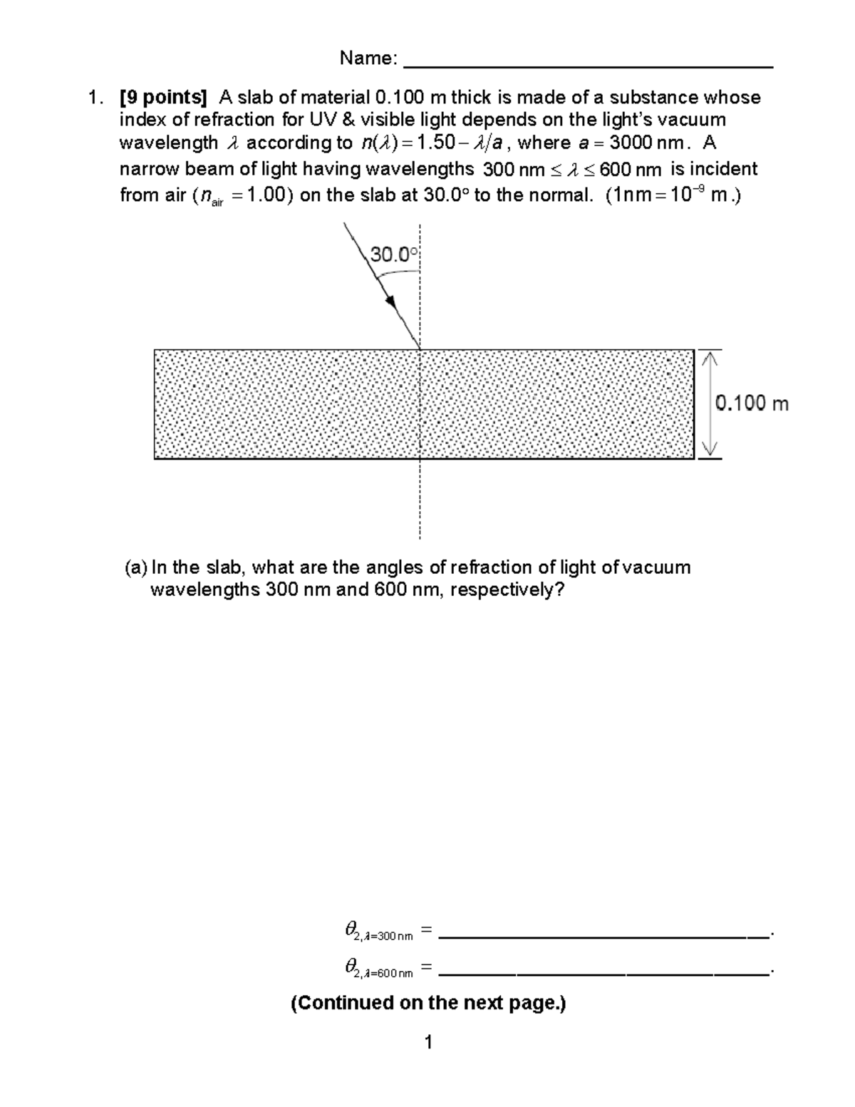 Spring 2014 Physics Practice Final Exam Solutions and Problems - Studocu