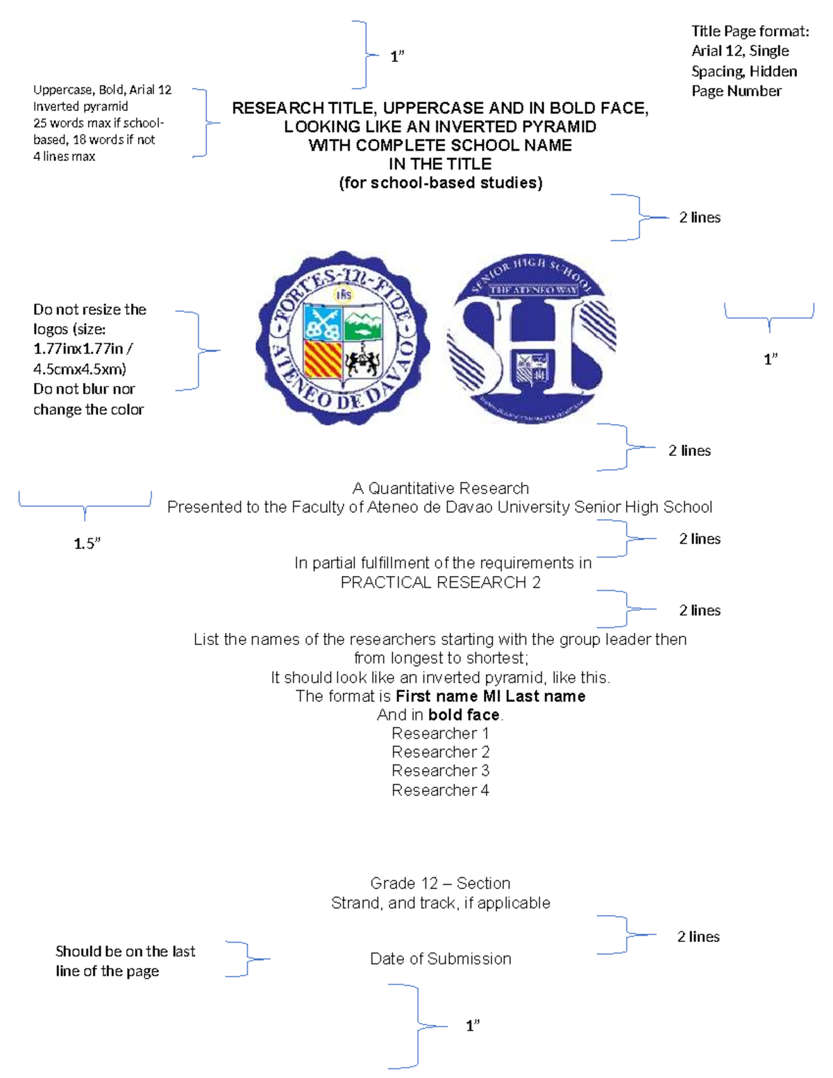 PRACTICAL RESEARCH 2 (Pracres 2) Title Page Format Guidelines - Studocu