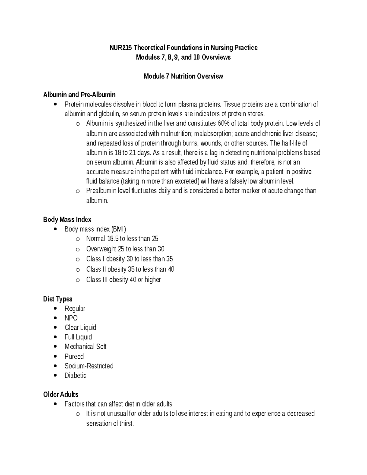 NUR215 Final Exam Study Guide: Modules 7-10 Overviews - Studocu
