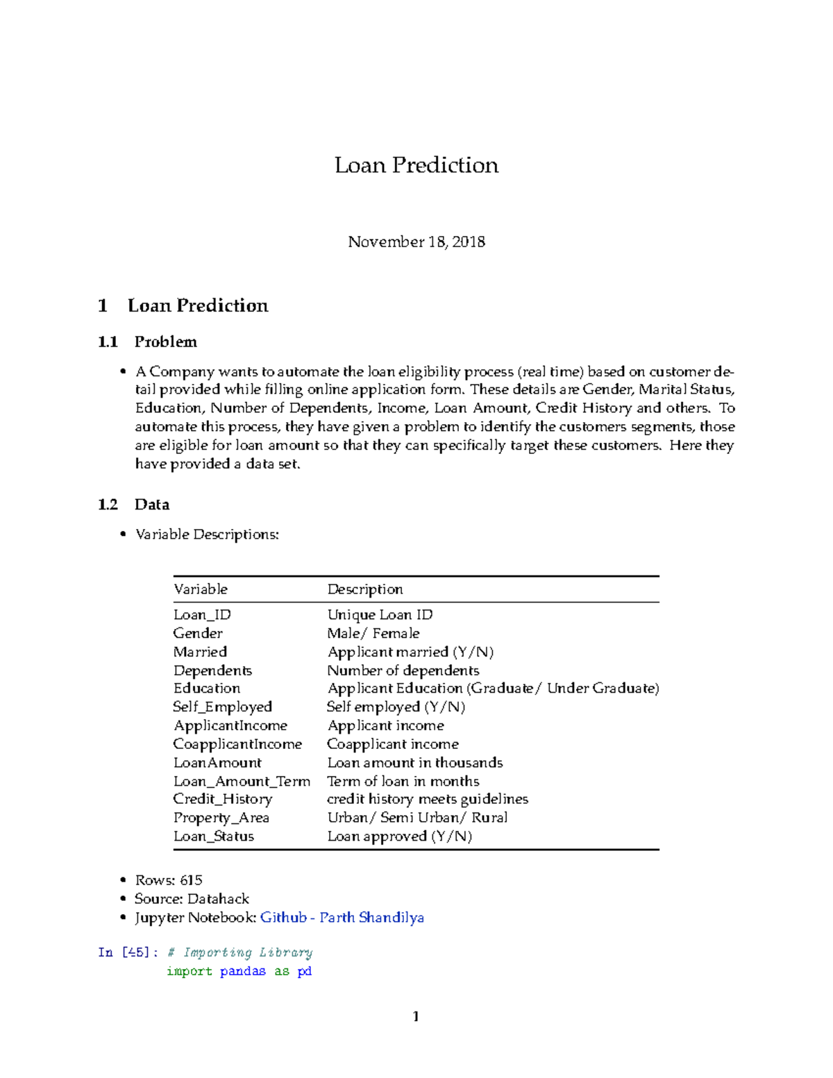 Loan Prediction Model Overview and Data Analysis (COMP123) - Studocu