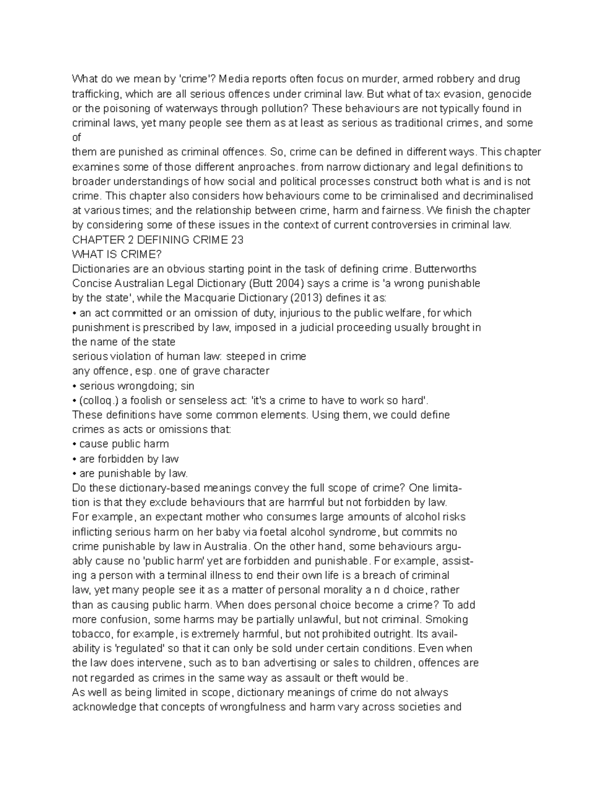 CHAPTER 2: DEFINING CRIME IN CRIMINAL LAW (LAW101) - Studocu