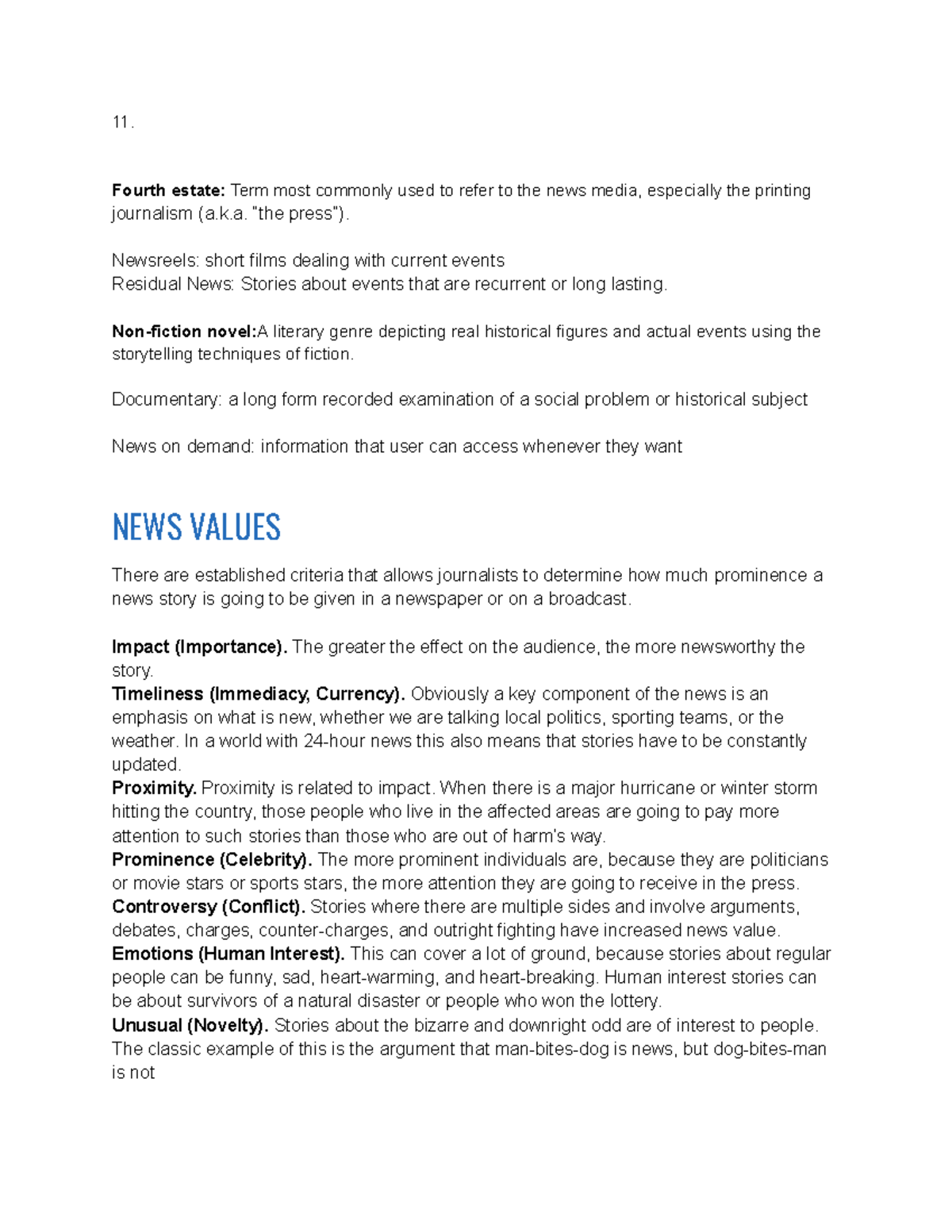 Comm Test 4 Review - Key Concepts from Final Chapters on Media - Studocu