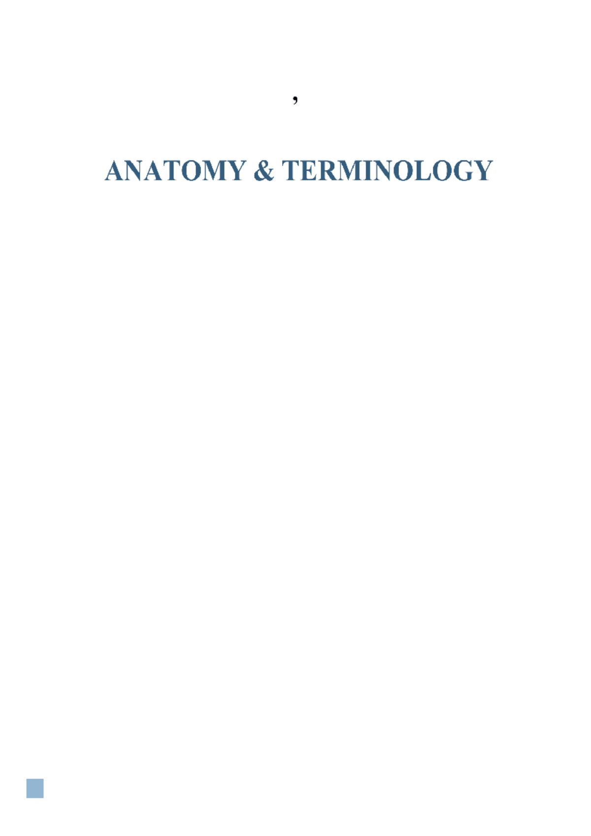 ANATOMY 101: Terminology and Fundamentals Study Notes - Studocu