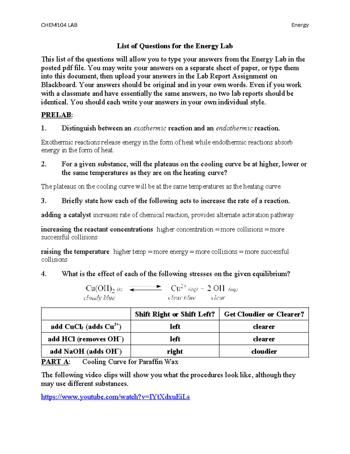 CHEM104 Lab #3 Report: Questions on Atomic Structure & PT, Fall 2020 ...