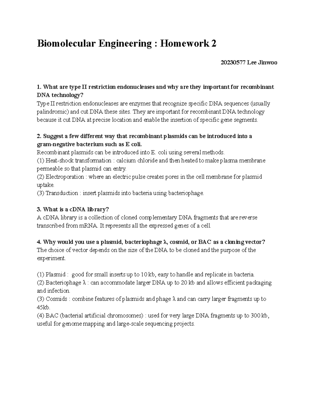 Biomolecular Engineering Homework 2: Key Concepts and Methods Explained ...