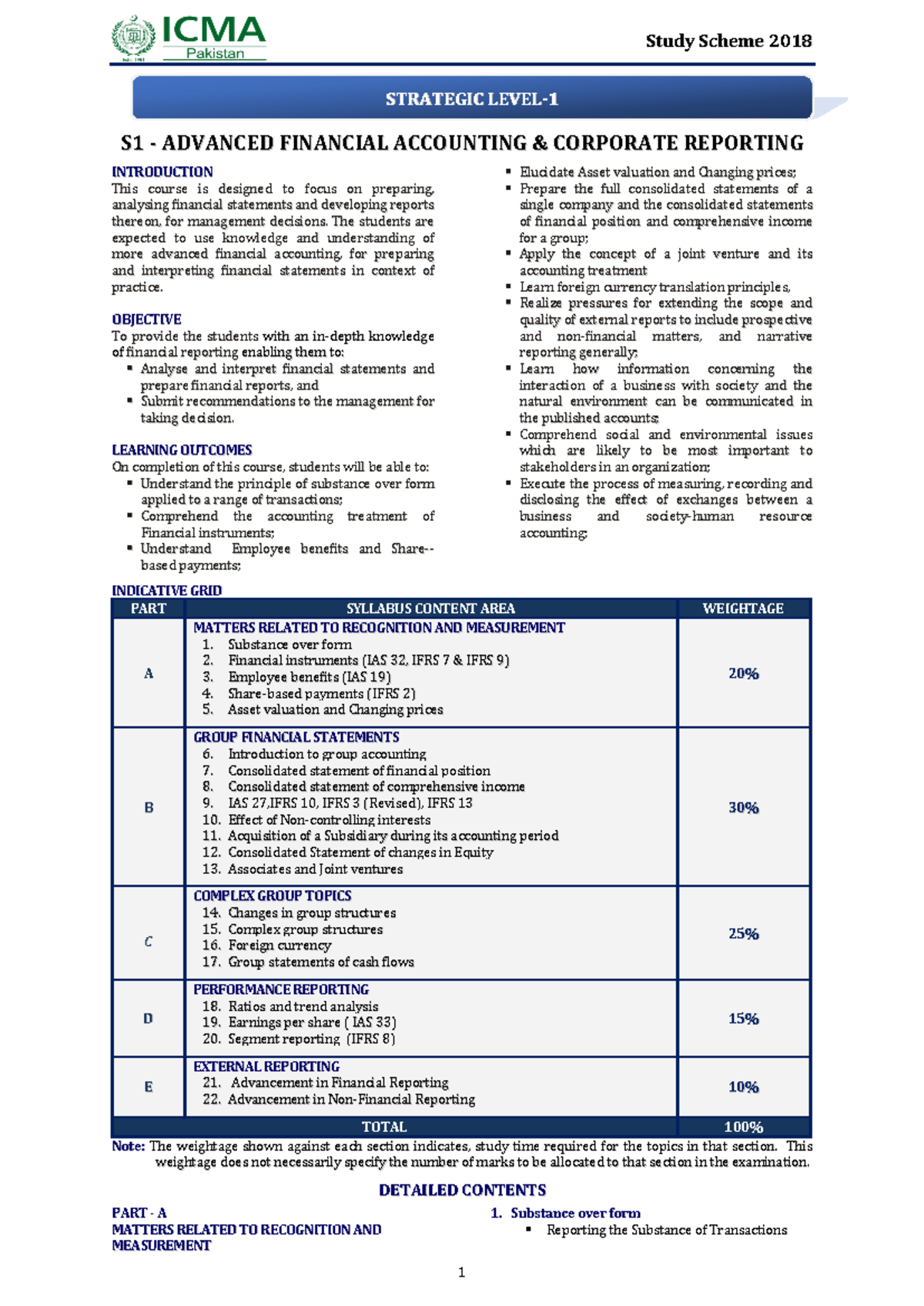 S1- AFACR - Advanced Financial Accounting Study Notes - Studocu