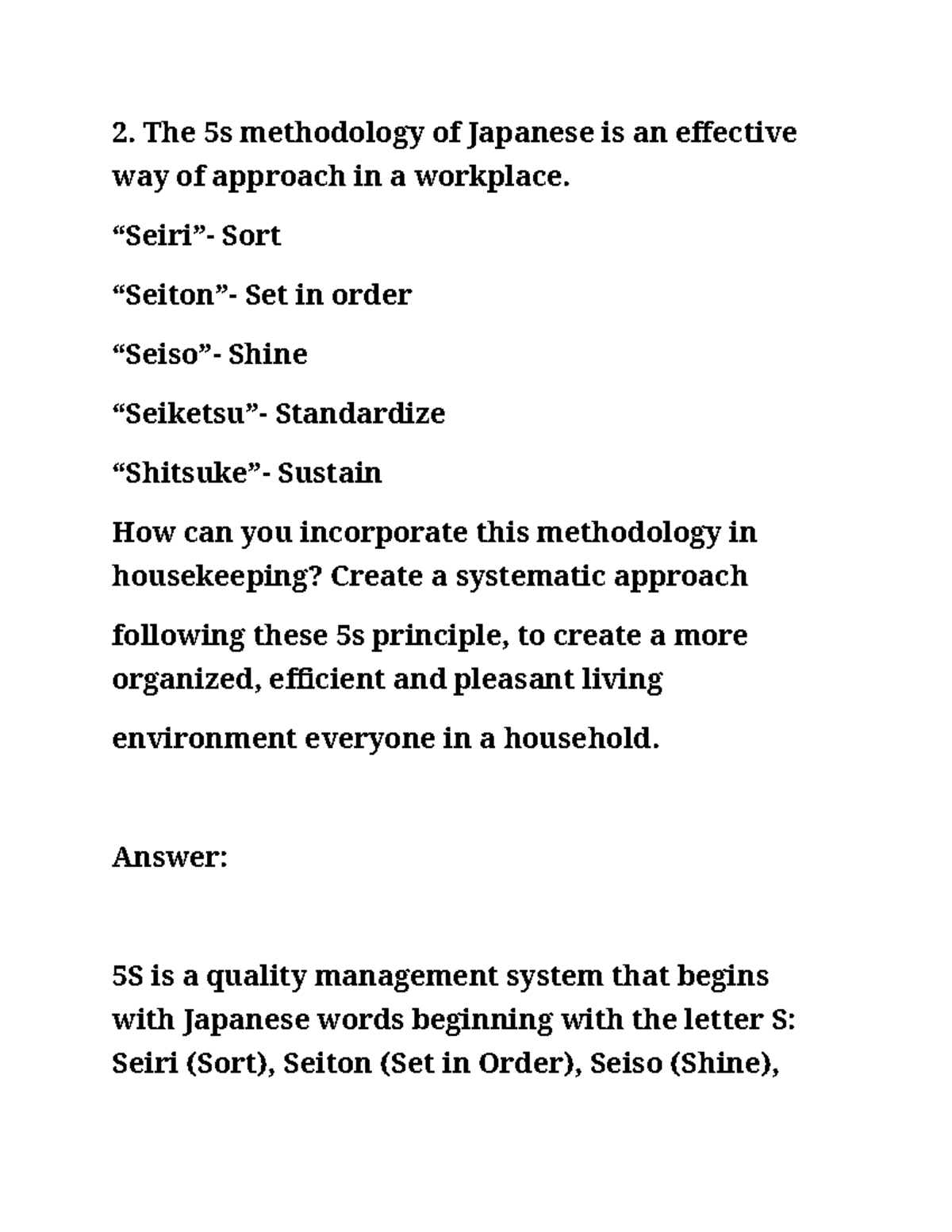 Share number 2 - use this as a answer - The 5s methodology of Japanese ...