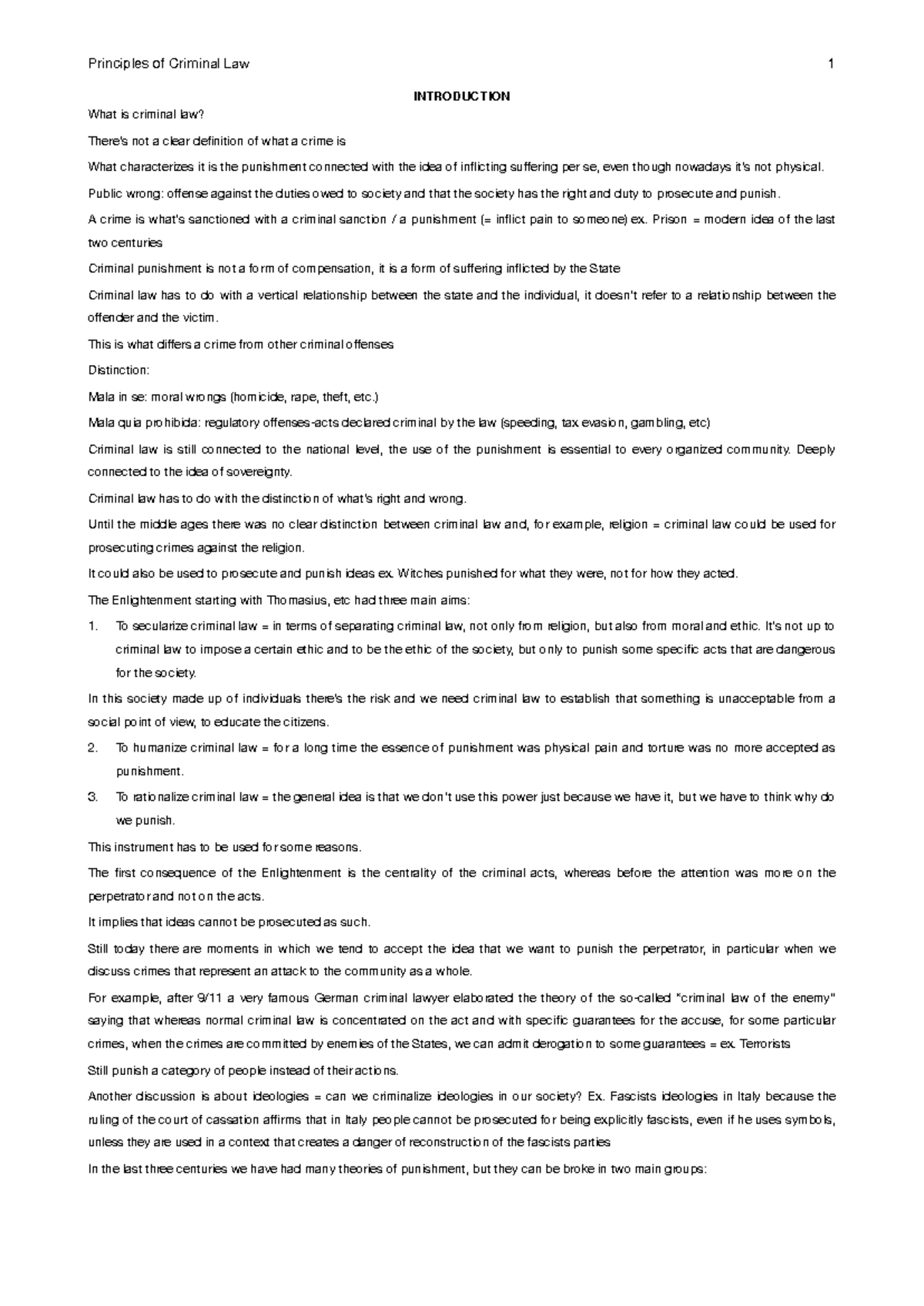 Criminal Law Principles: Understanding Punishment and Justice - Studocu