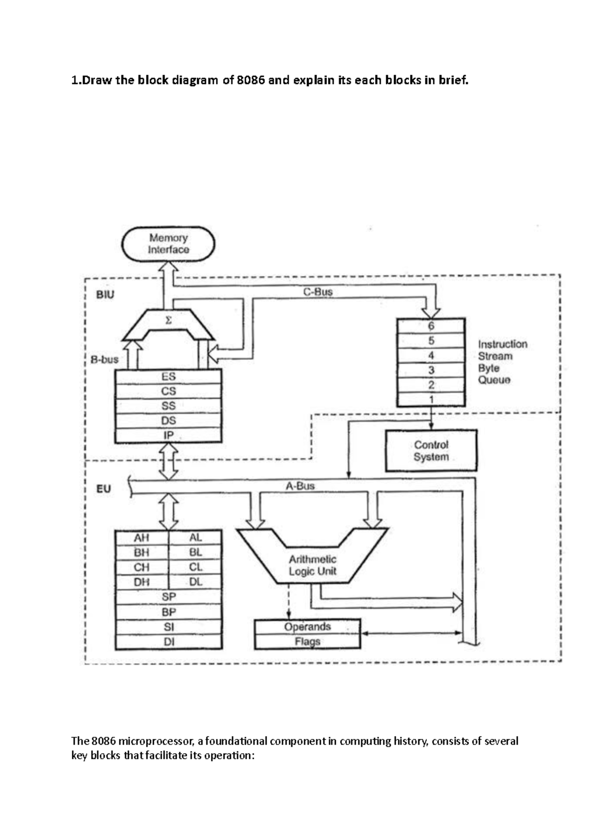 DLDM Q4, 5 Answers - 8086 Microprocessor Architecture and Functionality ...