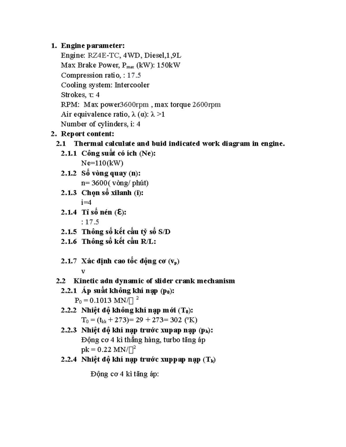 Engine-parameter - book - Engine parameter: Engine: RZ4E-TC, 4WD ...