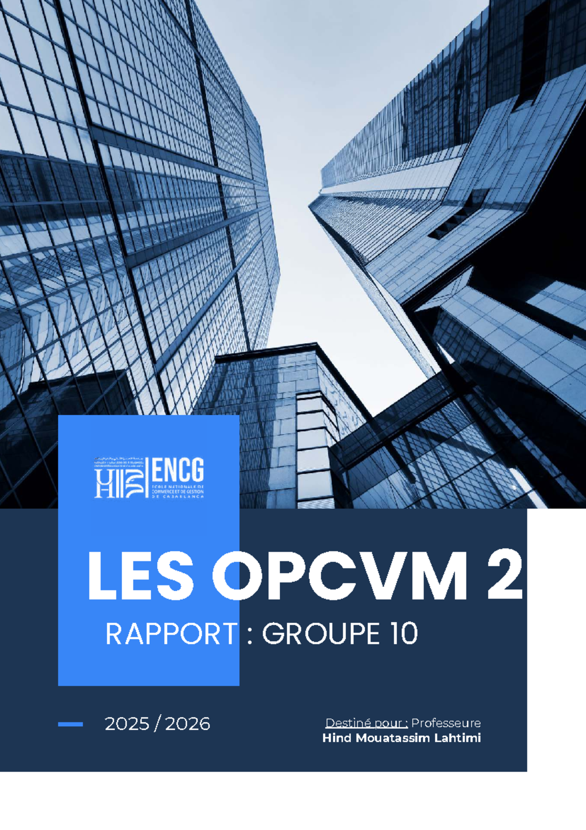 Groupe 10 : Rapport sur les OPCVM 2025/2026 - Studocu