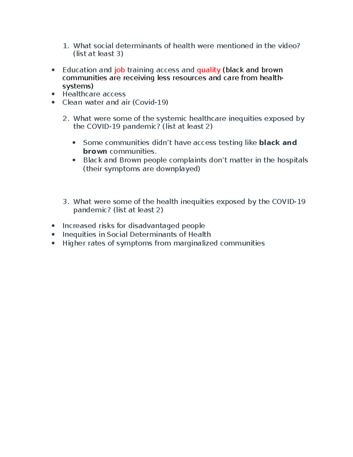 Social Determinants of Health in the COVID-19 Context: Insights - Studocu
