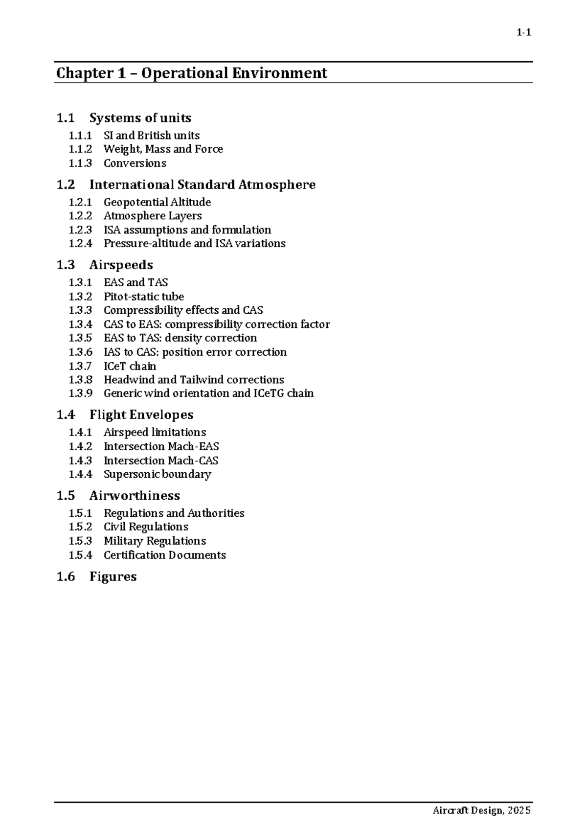 Chapter 1: Operational Environment - Aircraft Design 2023 - Studocu