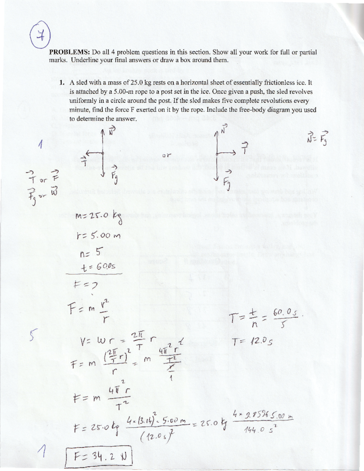 2 Midterm Solutions - 7 PROBLEMS: Do all 4 problem questions in this ...