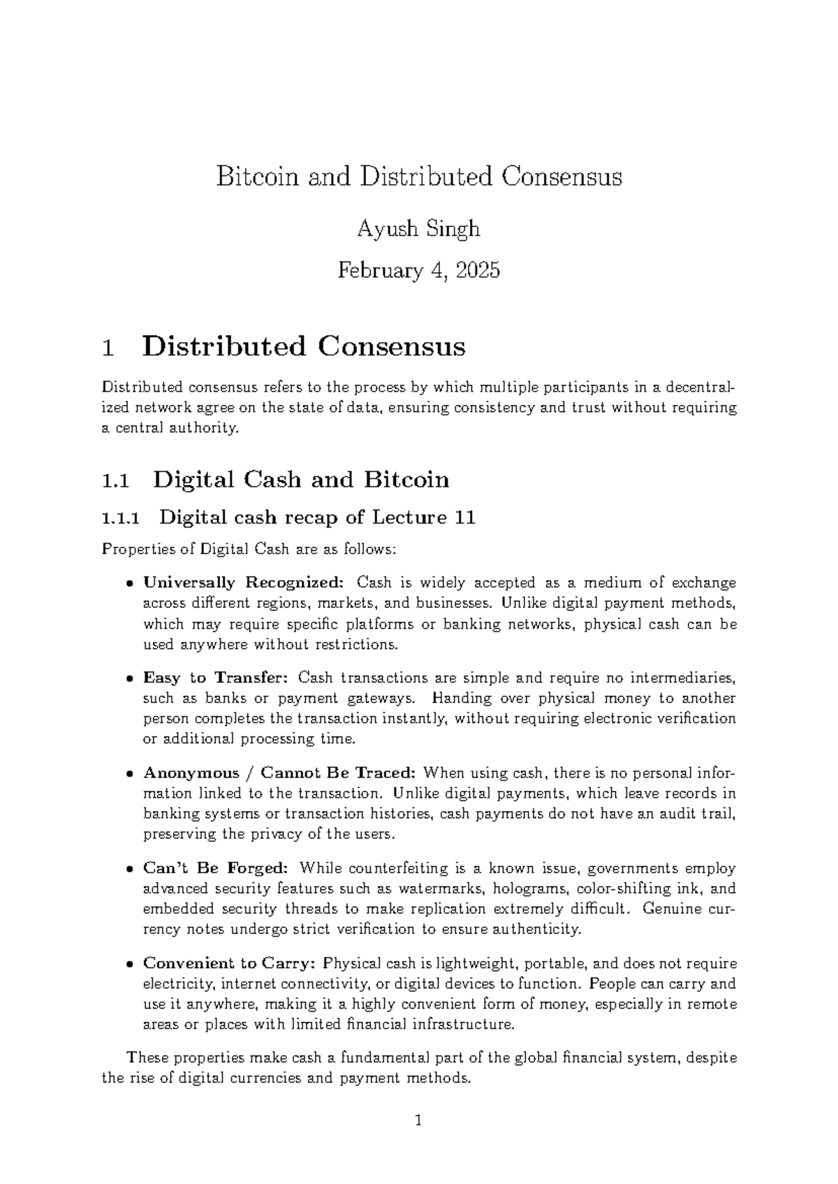 EE339 Lecture 12: Bitcoin, Distributed Consensus, and Blockchain - Studocu