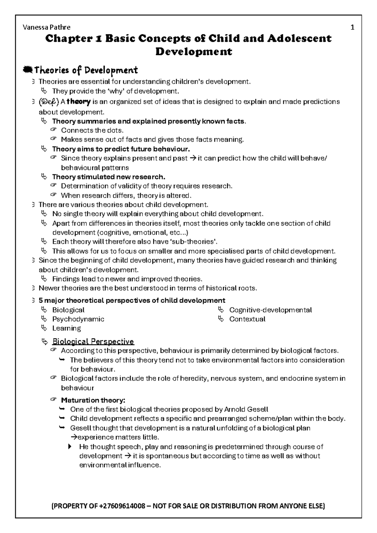 SLK 210 ST1 - Chapter 1: Theories of Child and Adolescent Development ...