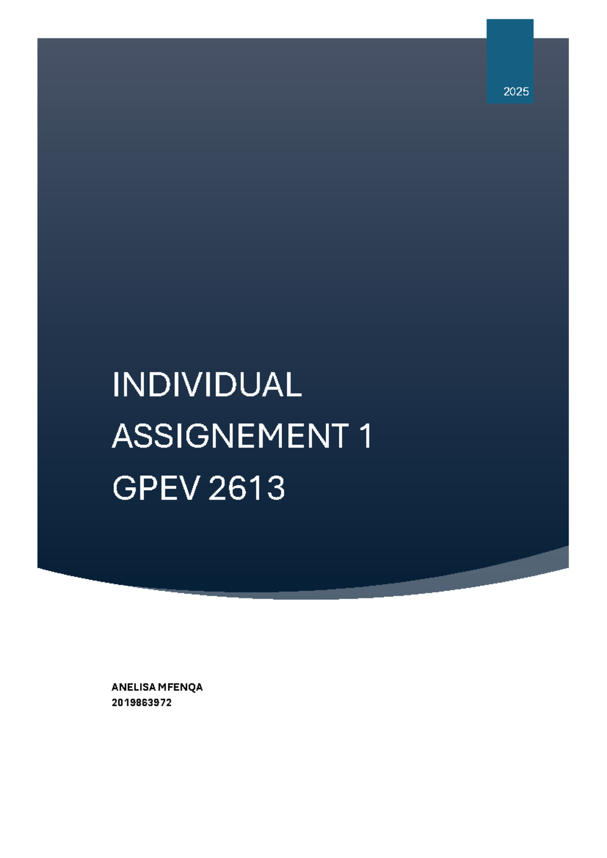 Gpev assignment pdf - Inclusive education - INDIVIDUAL ASSIGNEMENT 1 ...